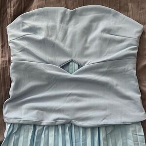 Never been worn blue strapless dress